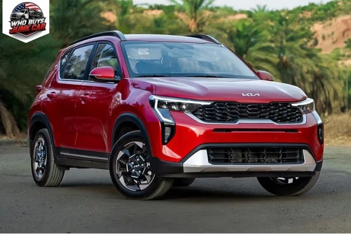 Kia junk car being purchased by a car buyer